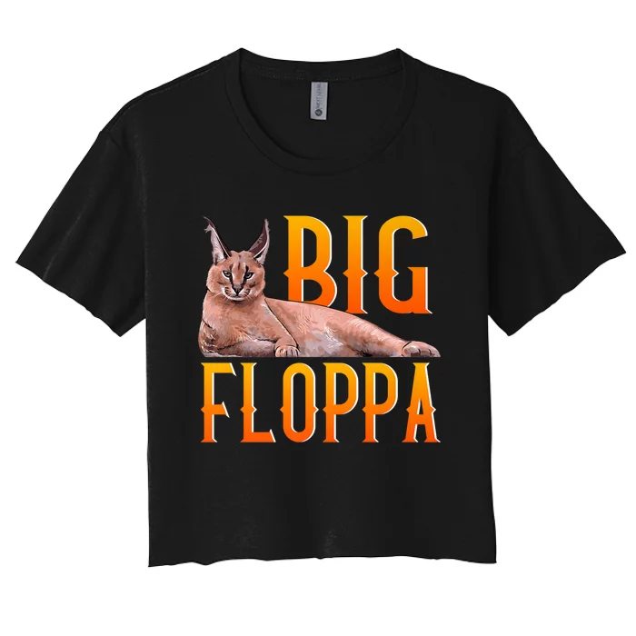 Funny Big Floppa Meme Cat Women's Crop Top Tee