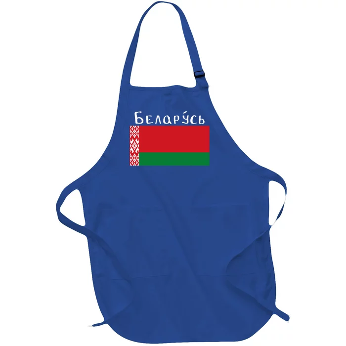 Flag Belarus Freedom Liberty Country Design Great Gift Full-Length Apron With Pocket