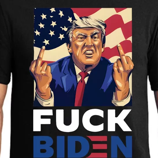 Fuck Biden Funny Trump Middle Finger Pajama Set