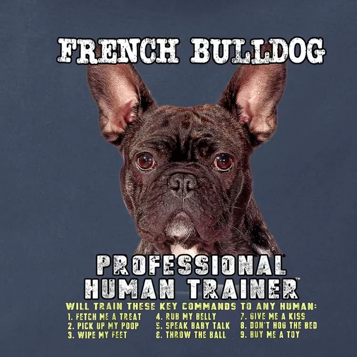 French Bulldog Frenchie Brindle Professional Human Trainer Zip Tote Bag