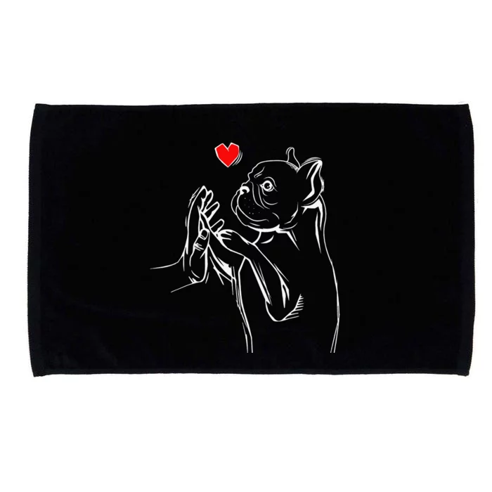 French Bulldog Frenchie Love Dog Mom Microfiber Hand Towel