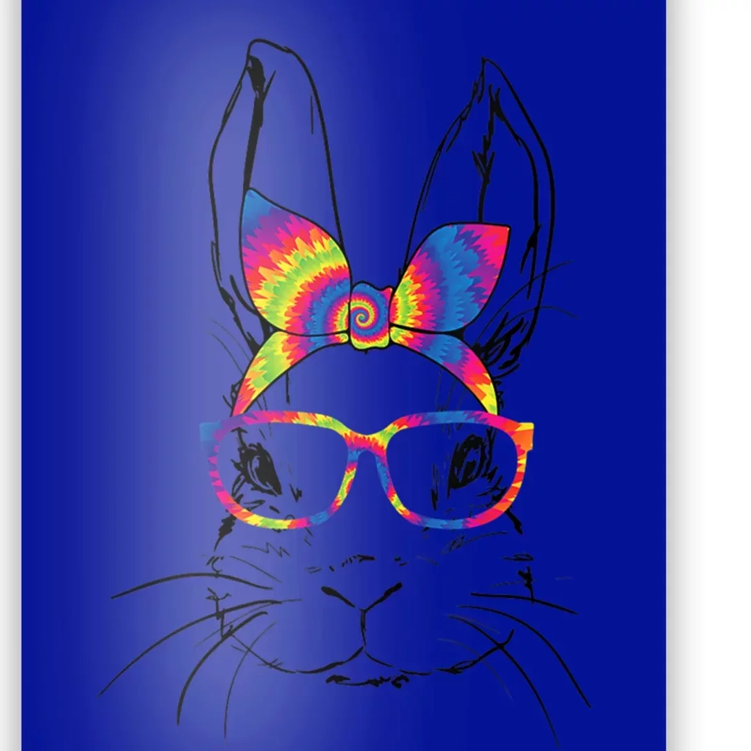 Funny Bunny Face Rabbit Tie Dye Glasses Happy Easter Day Cute Gift Poster