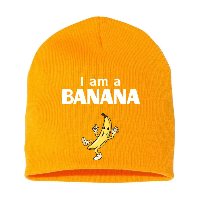 Funny Banana Fruit Halloween Costume I Am A Banana Short Acrylic Beanie