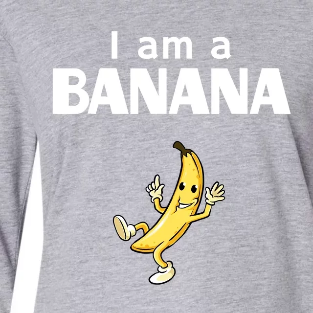 Funny Banana Fruit Halloween Costume I Am A Banana Womens Cotton Relaxed Long Sleeve T-Shirt