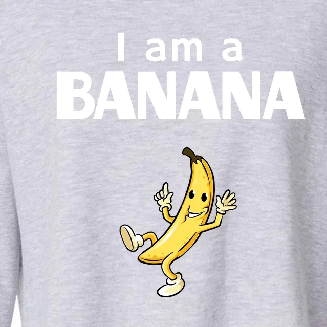 Funny Banana Fruit Halloween Costume I Am A Banana Cropped Pullover Crew