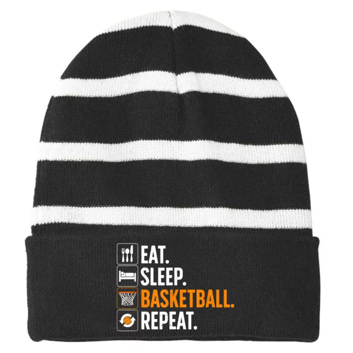 Funny Basketball For Men Women Team Sport Basketball Player Striped Beanie with Solid Band