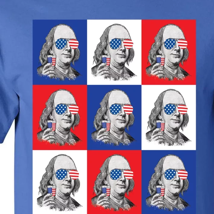 Funny Ben Franklin 4th Of July Ben Drankin Patriotic Holiday Gift Tall T-Shirt