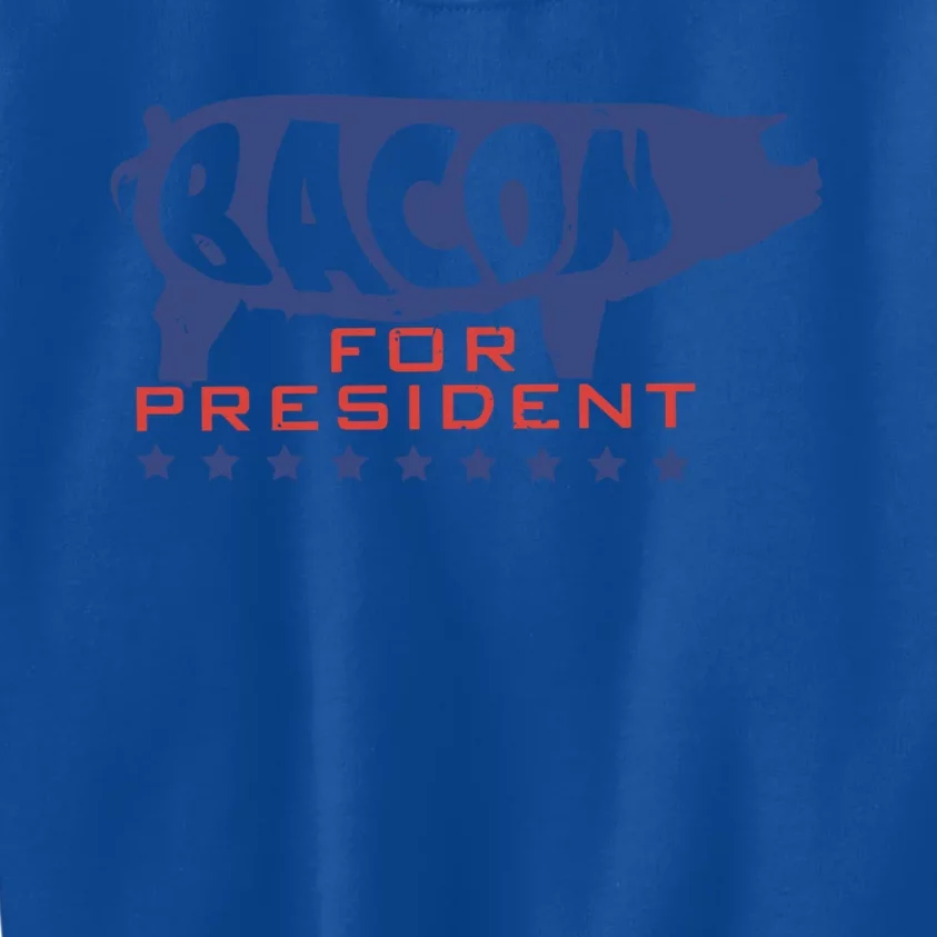 Fitness Bacon For President Funny Workout Gift Kids Sweatshirt