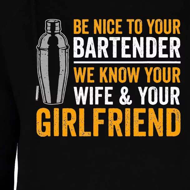 Funny Bartender Womens Funnel Neck Pullover Hood