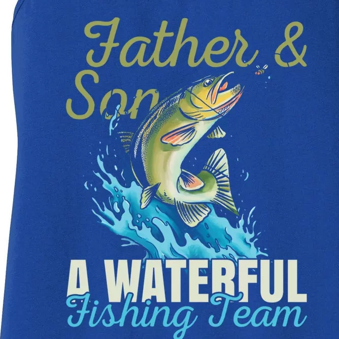 Fishing Buddies Fathers Day Pun Fishing Dad Gift Women's Racerback Tank