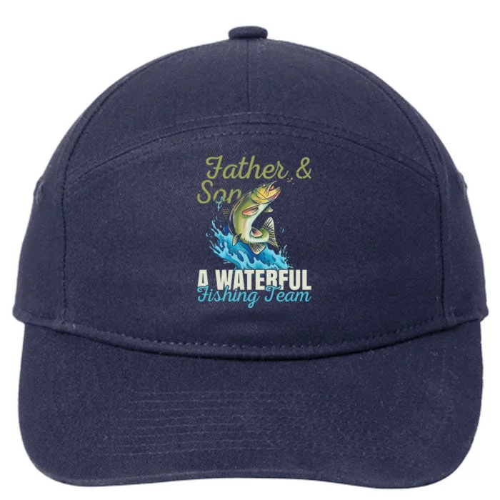 Fishing Buddies Fathers Day Pun Fishing Dad Gift 7-Panel Snapback Hat