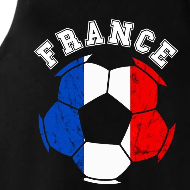 France Ball France Soccer Team French Flag French Pride Ladies Tri-Blend Wicking Tank