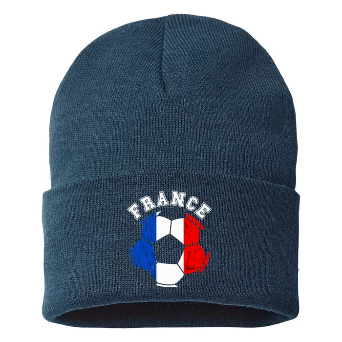 France Ball France Soccer Team French Flag French Pride Sustainable Knit Beanie