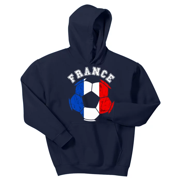 France Ball France Soccer Team French Flag French Pride Kids Hoodie