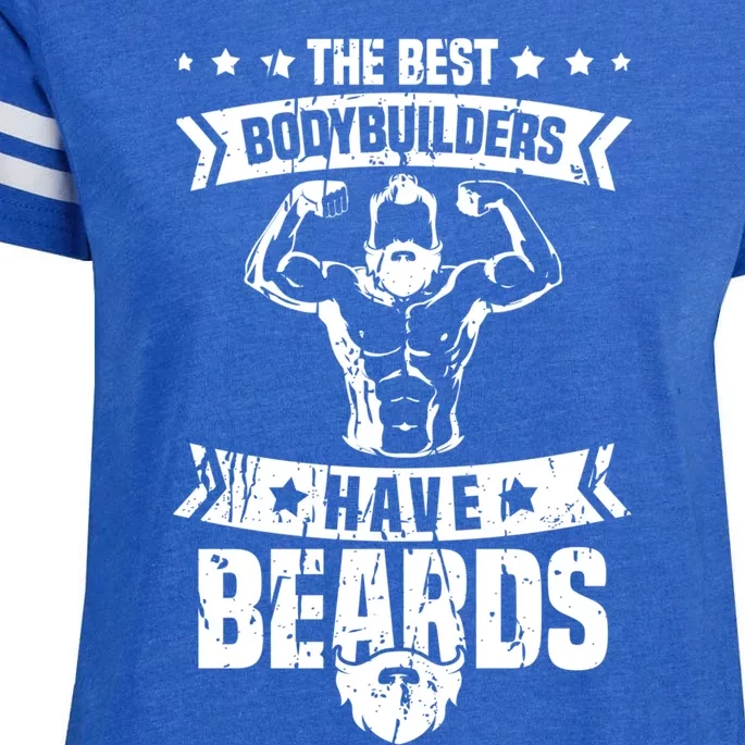 Funny Bodybuilding Fitness Gym Gift Gainz Bearded Bodybuilder Meaningful Gift Enza Ladies Jersey Football T-Shirt