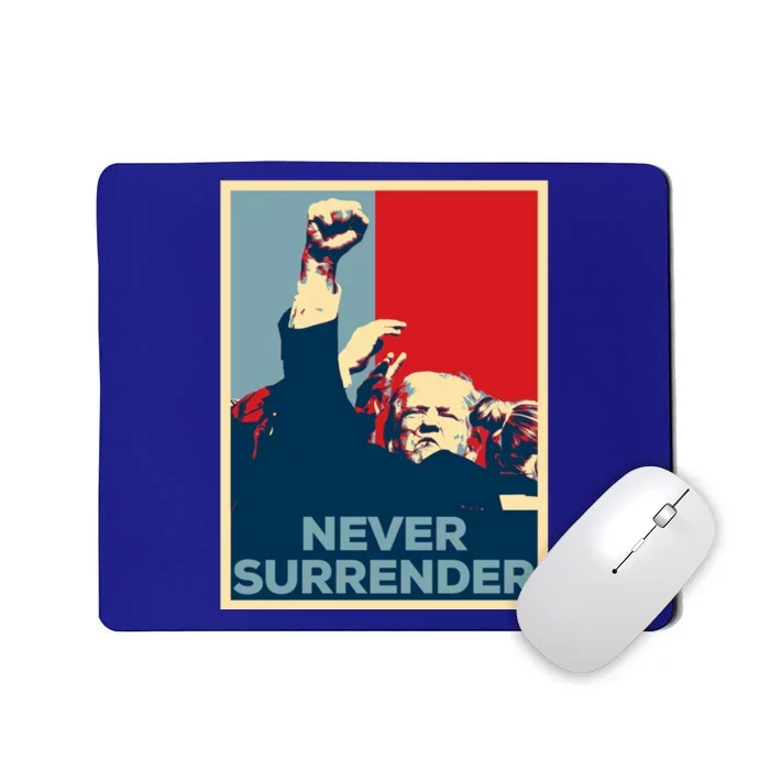 Fist Bump Fight Trump Poster Trump 2024 Never Surrender Gift Mousepad