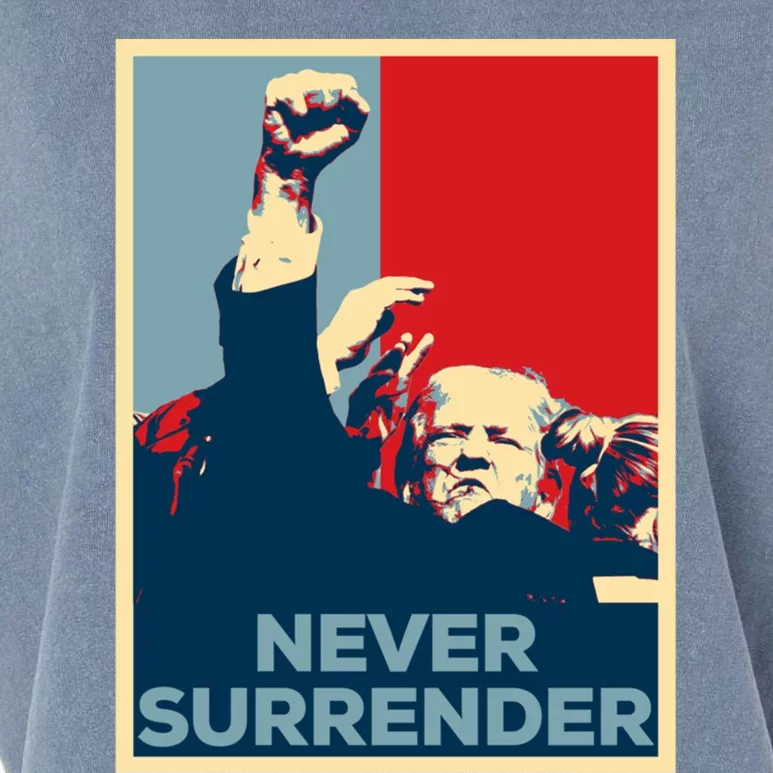 Fist Bump Fight Trump Poster Trump 2024 Never Surrender Gift Garment-Dyed Women's Muscle Tee