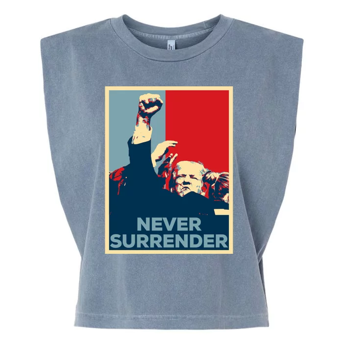 Fist Bump Fight Trump Poster Trump 2024 Never Surrender Gift Garment-Dyed Women's Muscle Tee