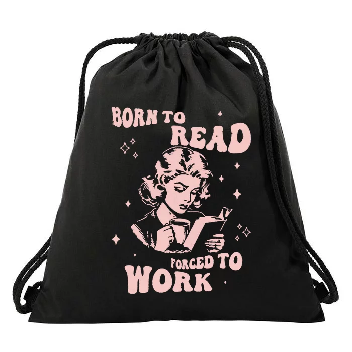 Funny Book For Women Born To Read Drawstring Bag