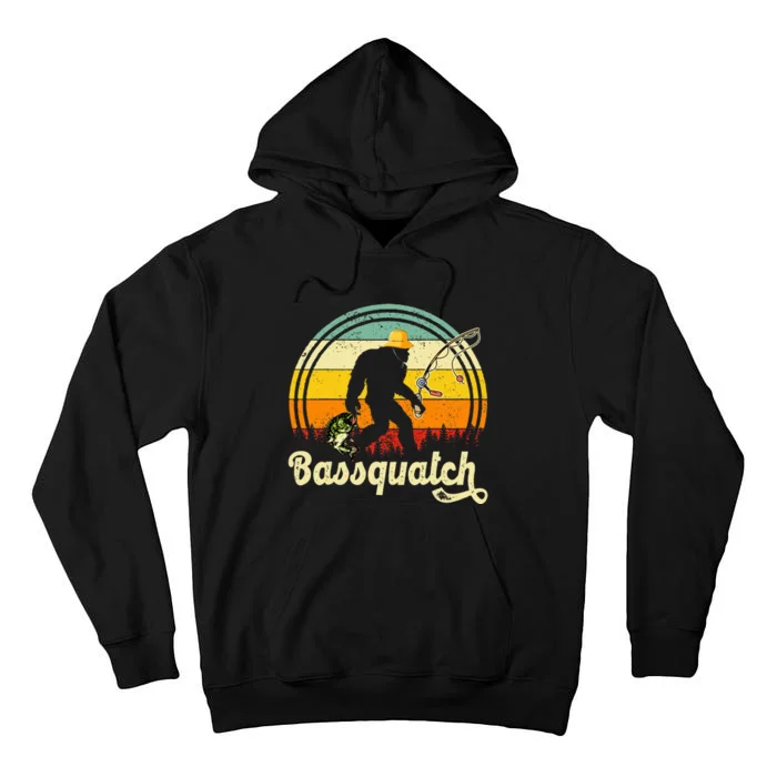 Funny Bigfoot Fishing Outdoor Fishing Gifts Tall Hoodie