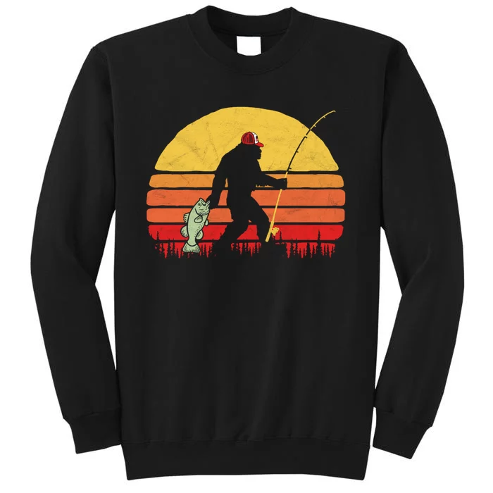 Funny Bigfoot Fishing Retro Sweatshirt