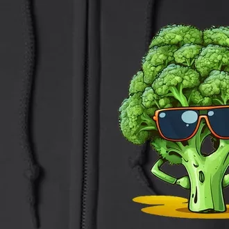 Funny Broccoli Face With Sunglasses Full Zip Hoodie