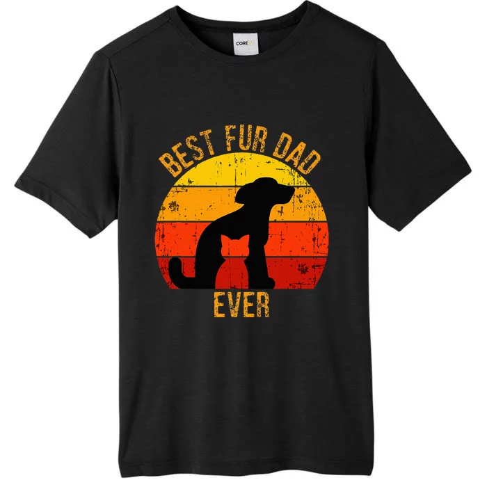 Funny Best Fur Dad Ever Vintage Retro Dog Cat Owner ChromaSoft Performance T-Shirt