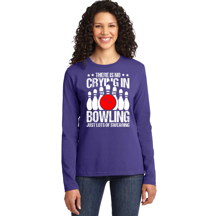 Funny Bowling Ladies Long Sleeve Shirt