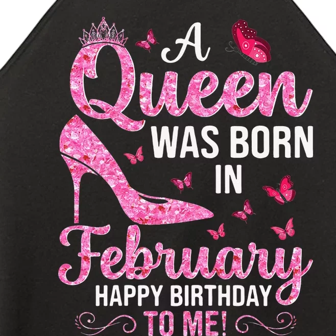 February Birthday For Wo Queen Born Women’s Perfect Tri Rocker Tank