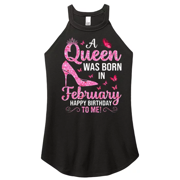 February Birthday For Wo Queen Born Women’s Perfect Tri Rocker Tank