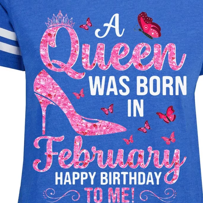 February Birthday For Wo Queen Born Enza Ladies Jersey Football T-Shirt