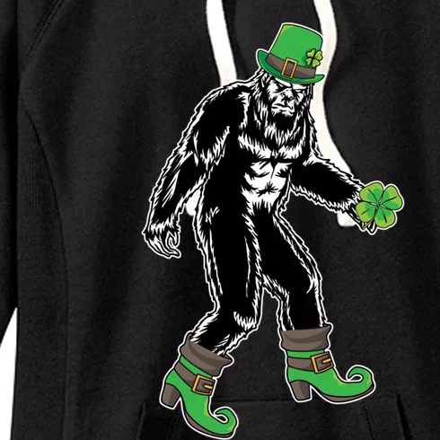 Funny Big Foot Leprechaun St Patrick's Day Sasquatch Lover Gift Women's Fleece Hoodie