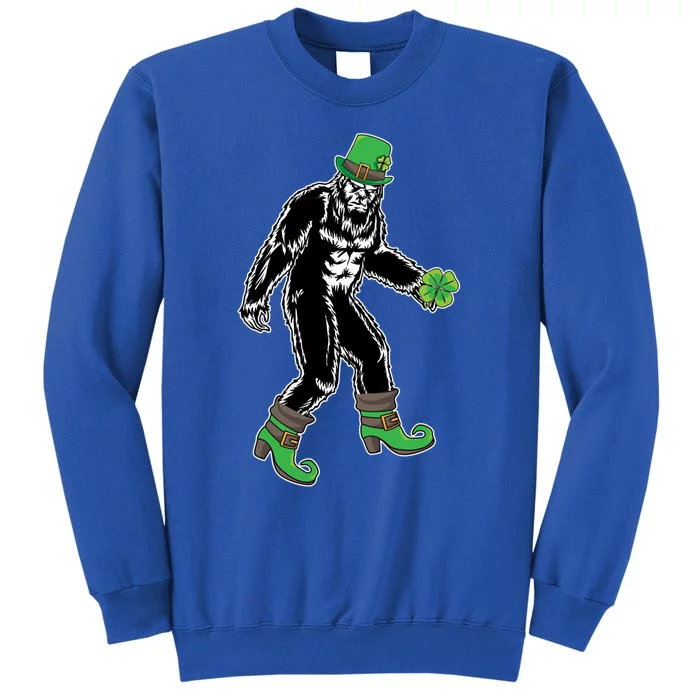 Funny Big Foot Leprechaun St Patrick's Day Sasquatch Lover Gift Tall Sweatshirt