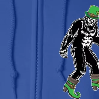 Funny Big Foot Leprechaun St Patrick's Day Sasquatch Lover Gift Full Zip Hoodie