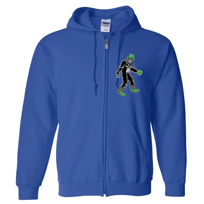 Funny Big Foot Leprechaun St Patrick's Day Sasquatch Lover Gift Full Zip Hoodie