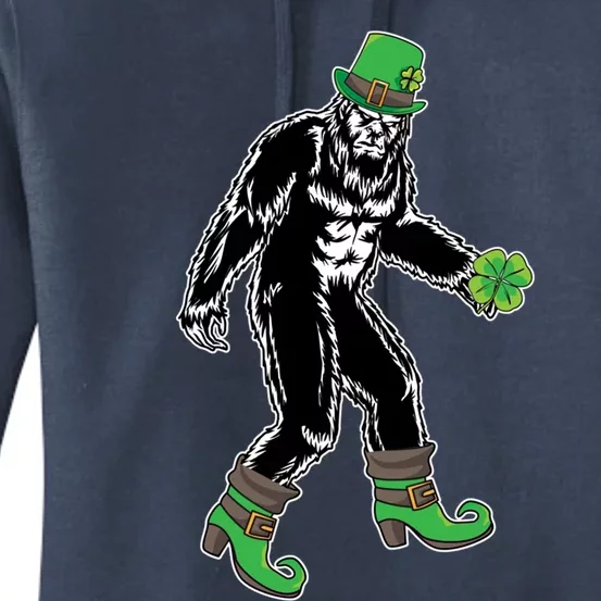 Funny Big Foot Leprechaun St Patrick's Day Sasquatch Lover Gift Women's Pullover Hoodie