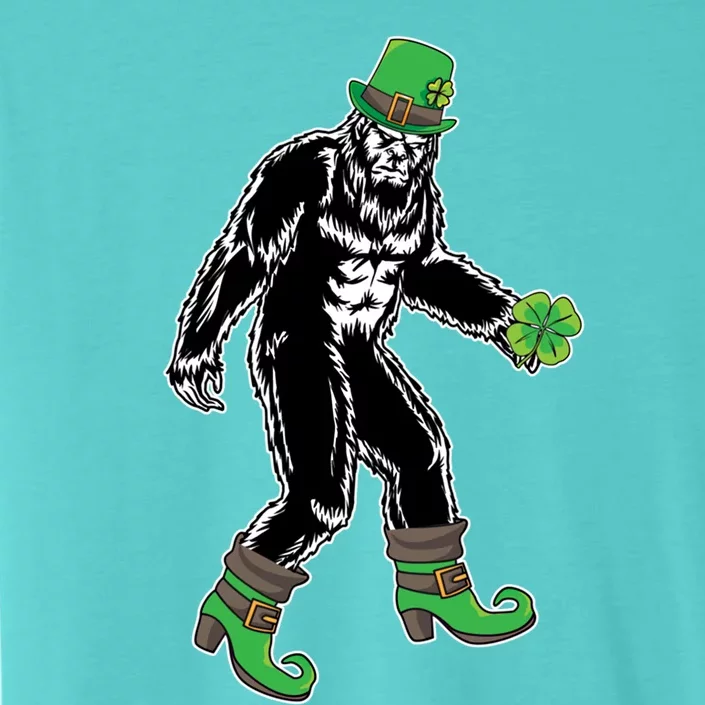 Funny Big Foot Leprechaun St Patrick's Day Sasquatch Lover Gift ChromaSoft Performance T-Shirt