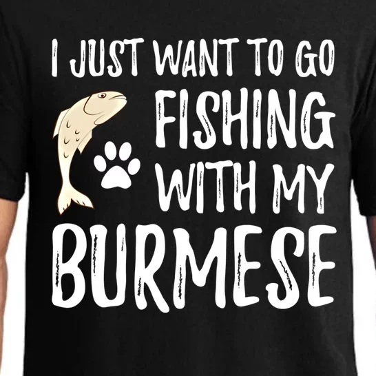 Fishing Burmese For Boating Cat Mom Or Cat Dad Gift Pajama Set