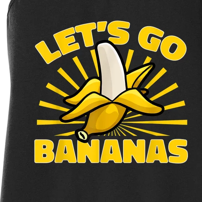 Funny Banana Fruit Lets Go Bananas Women's Racerback Tank