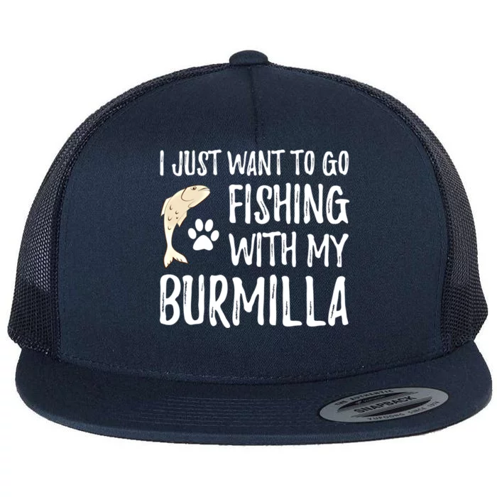 Fishing Burmilla For Boating Cat Mom Or Cat Dad Gift Flat Bill Trucker Hat