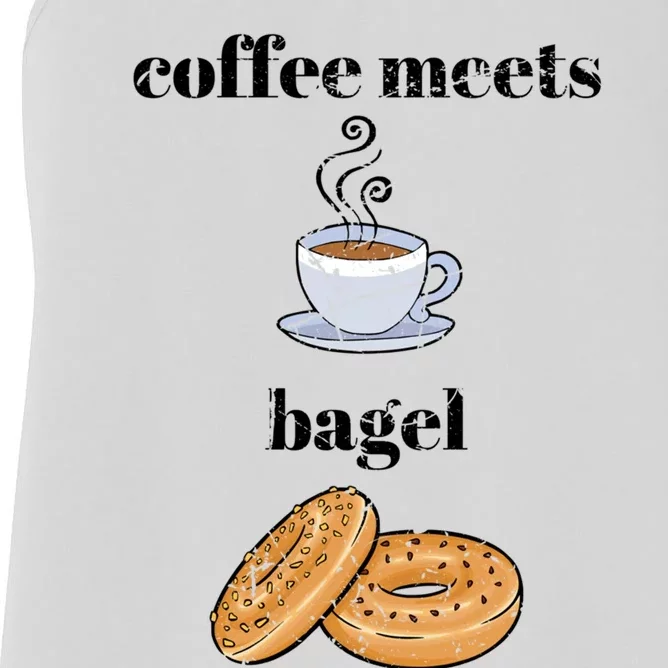 Funny Breakfast Funny Gift Coffee Meets Bagels Food Lover Design Gift Women's Racerback Tank