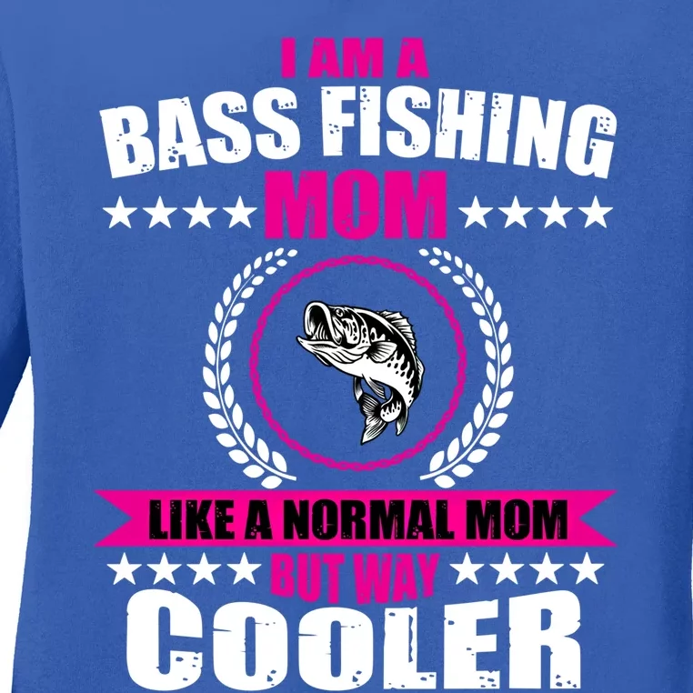 Funny Bass Fishing Mom Largemouth Bass Fish Gift Ladies Long Sleeve Shirt