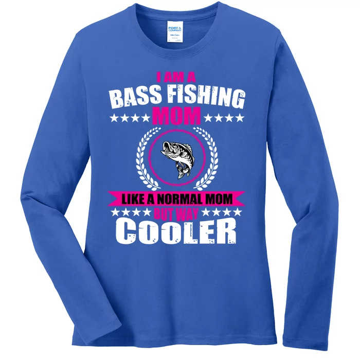 Funny Bass Fishing Mom Largemouth Bass Fish Gift Ladies Long Sleeve Shirt