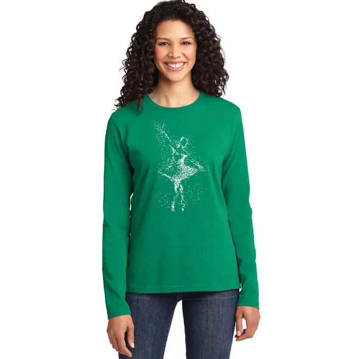 Fading Ballerina Ladies Long Sleeve Shirt