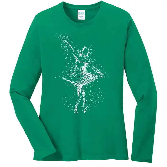 Fading Ballerina Ladies Long Sleeve Shirt