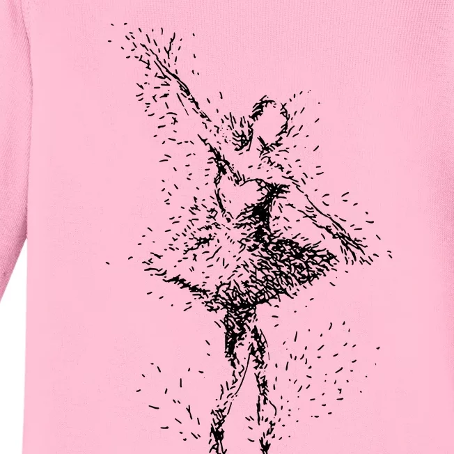 Fading Ballerina Baby Long Sleeve Bodysuit