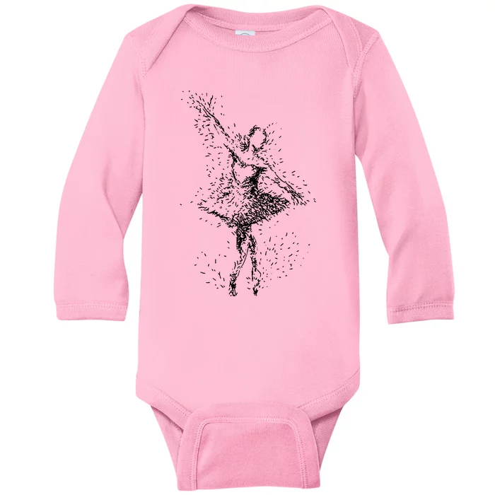 Fading Ballerina Baby Long Sleeve Bodysuit