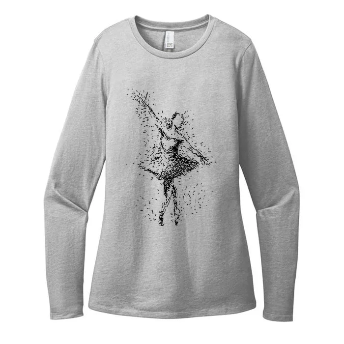 Fading Ballerina Womens CVC Long Sleeve Shirt