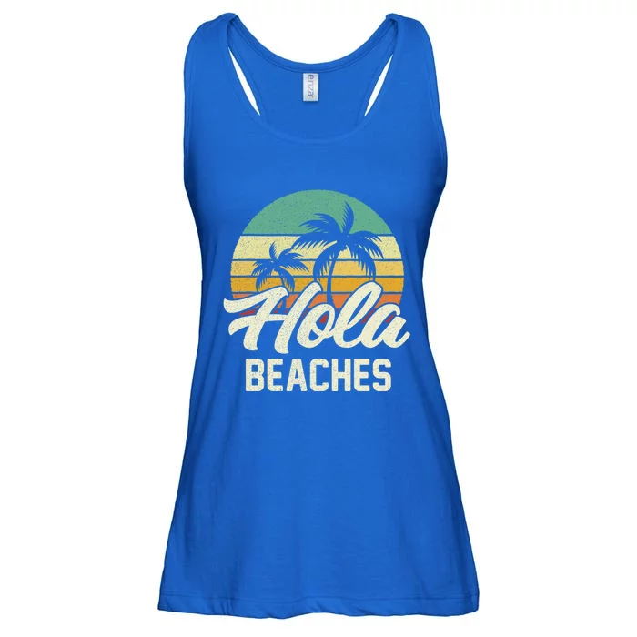 Funny Beach Funny Gift Hola Beaches Summer Trip Family Vacation Funny Gift Ladies Essential Flowy Tank