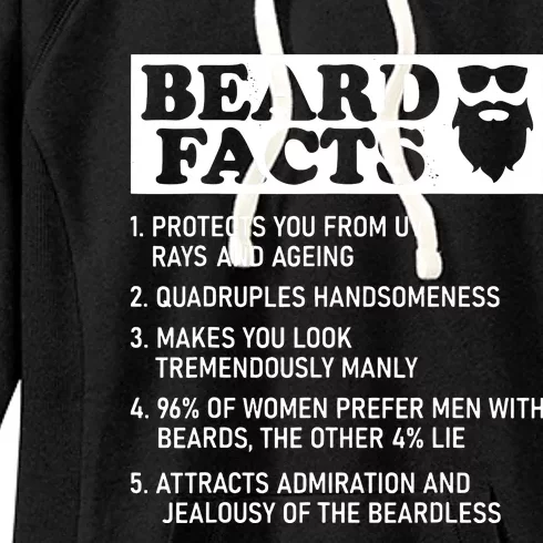 Funny Beard Facts Protects Ageing Makes Manly Bearded Dad Women's Fleece Hoodie